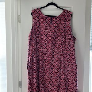 Pink and Navy Mini Dress with pockets